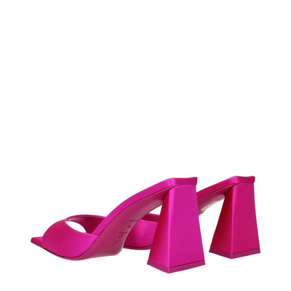 Pink Satin Stiletto Heel Sandals