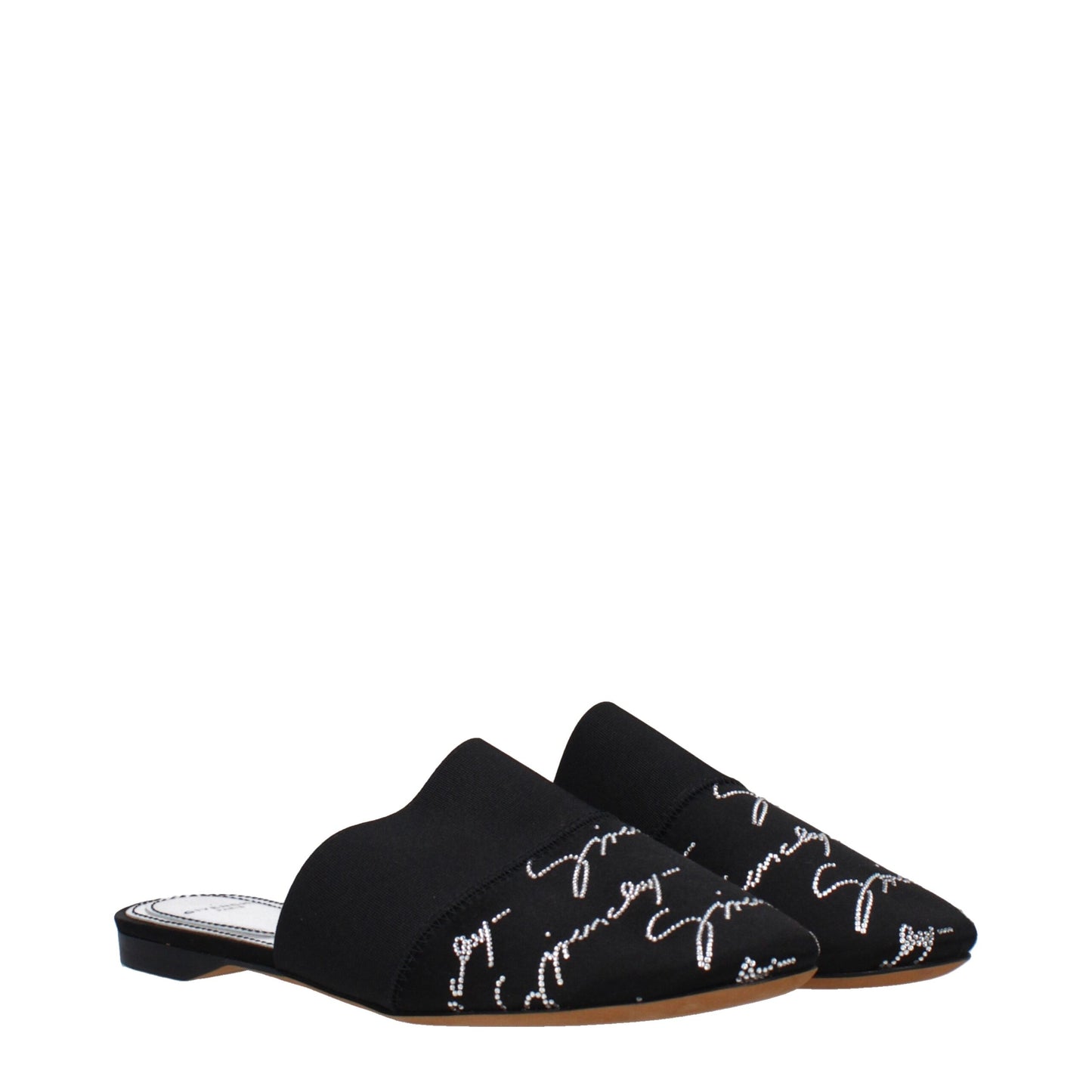 Black Satin Slippers