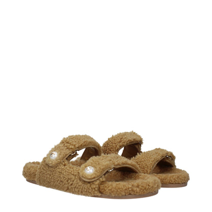 Brown Fabric Slippers