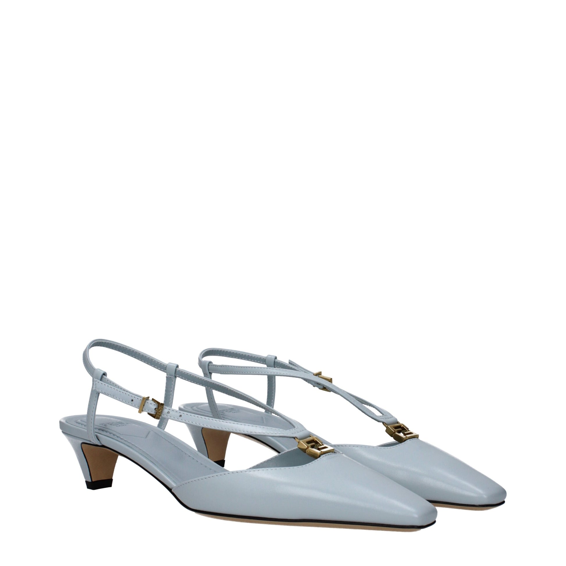 Light Blue Leather Sandals