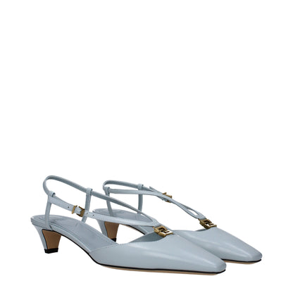 Light Blue Leather Sandals