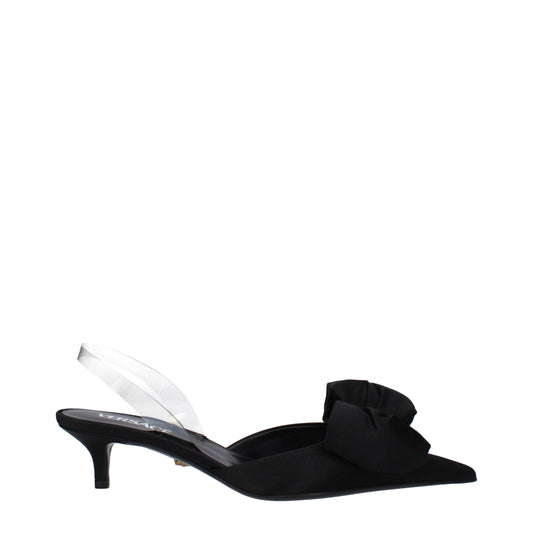Black Satin Sandals