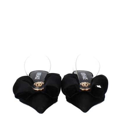 Black Satin Sandals