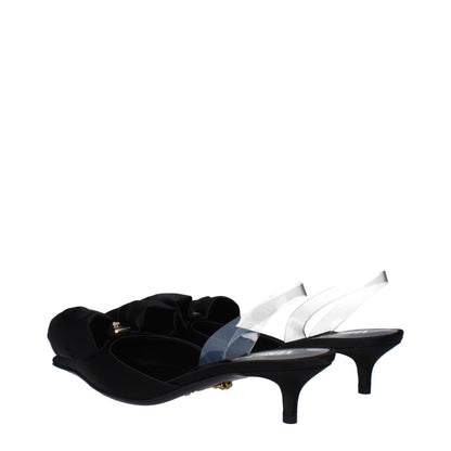 Black Satin Sandals