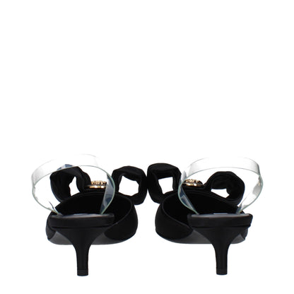 Black Satin Sandals