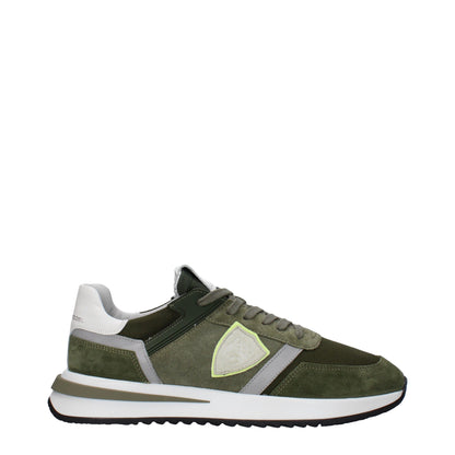 Green Leather Athletic Sneakers