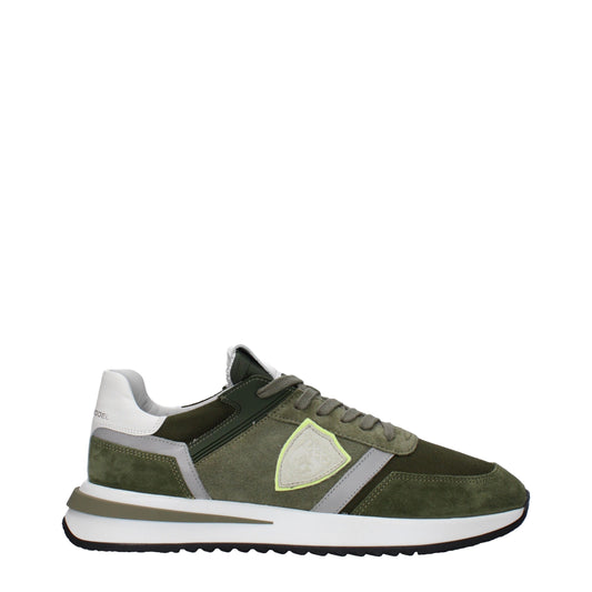 Green Leather Athletic Sneakers