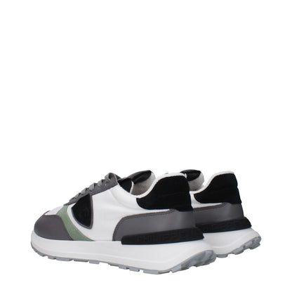 White Fabric Low Top Sneakers