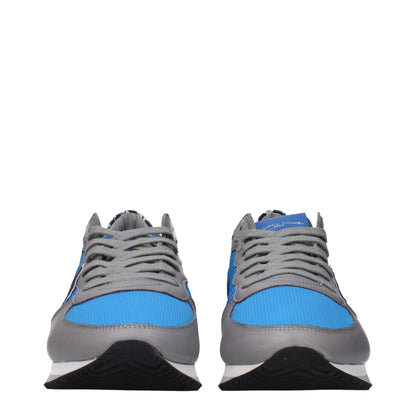 Blue Fabric Low Top Sneakers