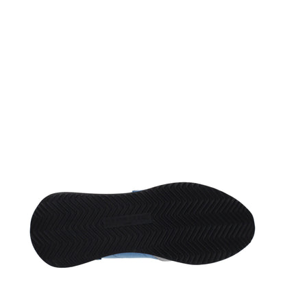 Blue Fabric Low Top Sneakers