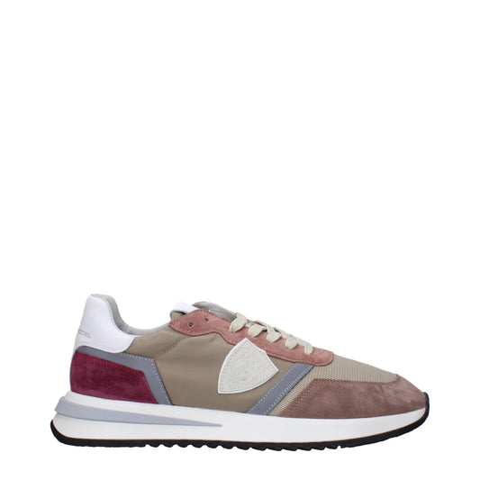 Beige Fabric Low Top Sneakers