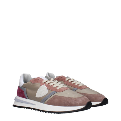 Beige Fabric Low Top Sneakers
