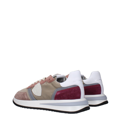 Beige Fabric Low Top Sneakers