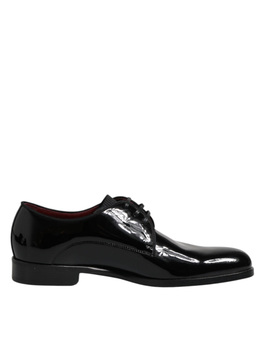 Black Leather Lace Up Men Derby Formal Shoes
