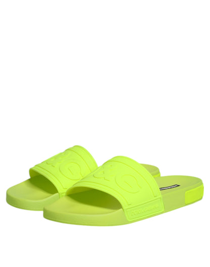 Green Rubber Slides Sandals Beachwear Shoes