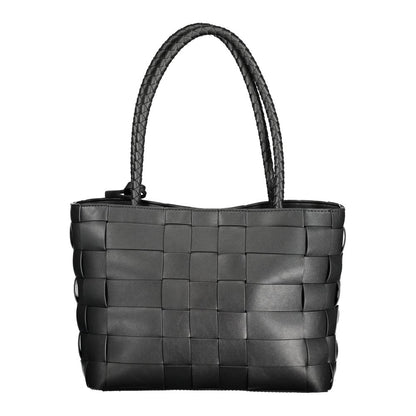 Black Polyethylene Women Handbag