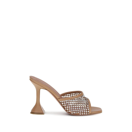 Beige Goatskin Stiletto Heel Sandals