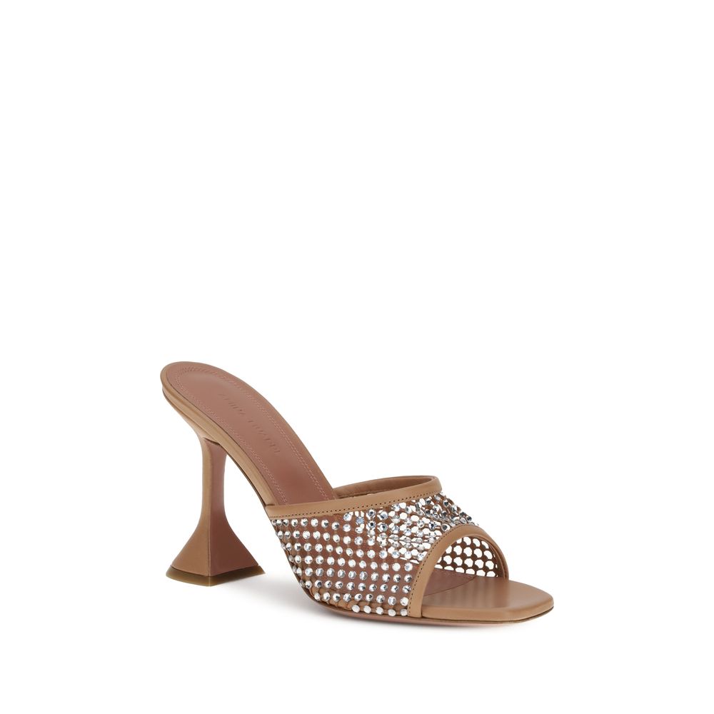 Beige Goatskin Stiletto Heel Sandals