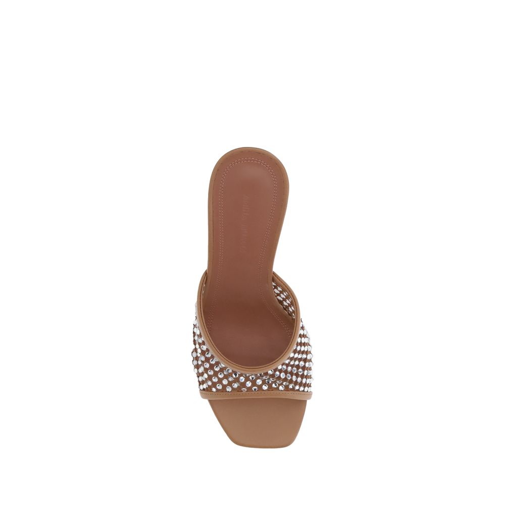 Beige Goatskin Stiletto Heel Sandals