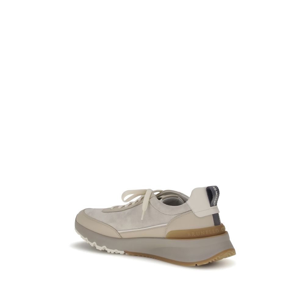 Gray Nylon Low Top Sneakers