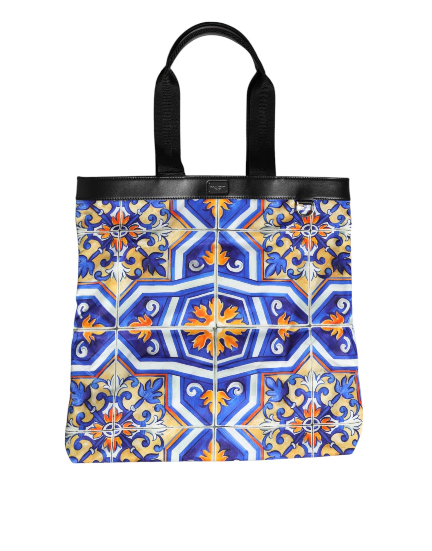 Multicolor Maiolica Print Tote Shoulder Strap Bag