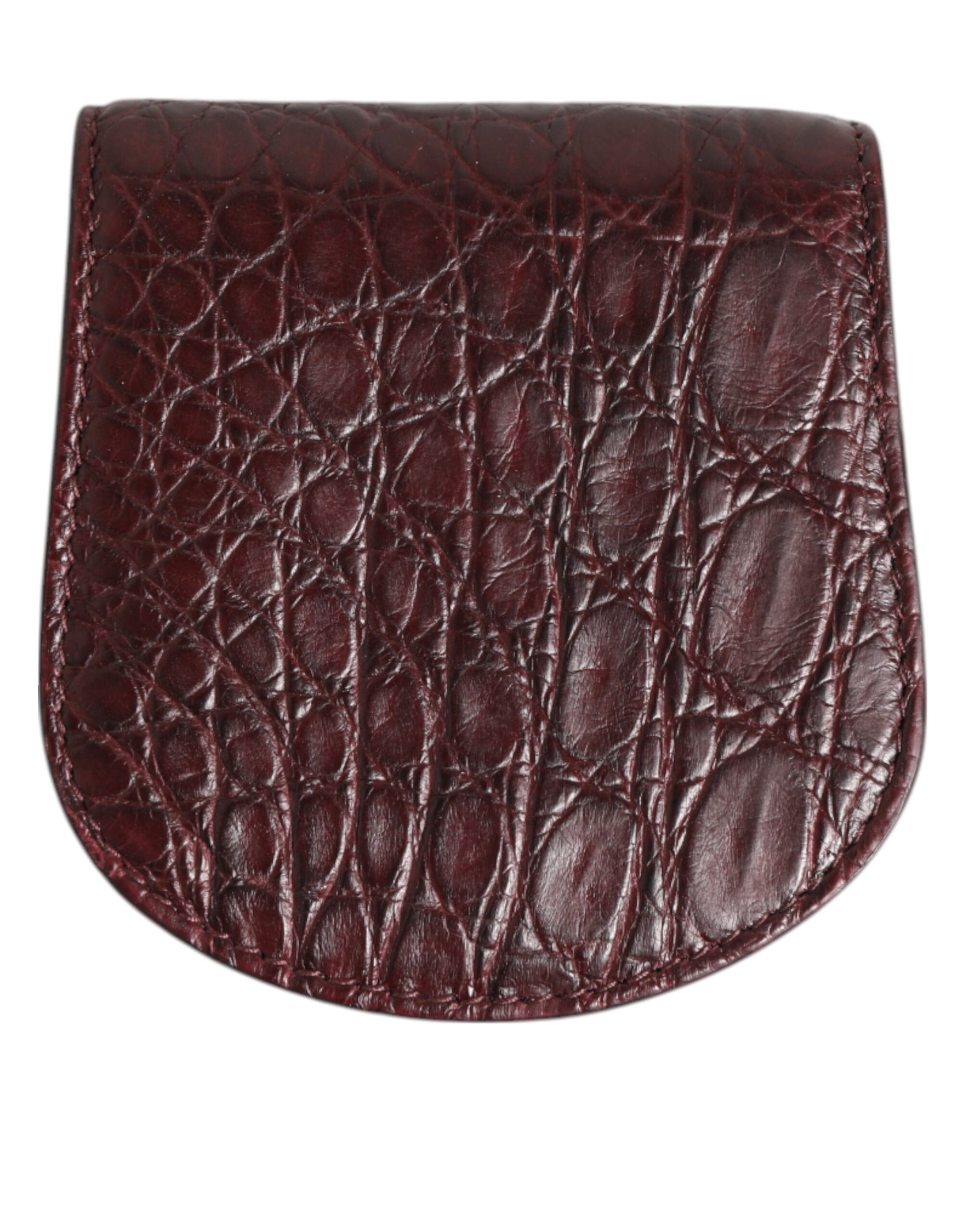 Burgundy Exotic Skin Coin Condom Case Holder Pocket Wallet