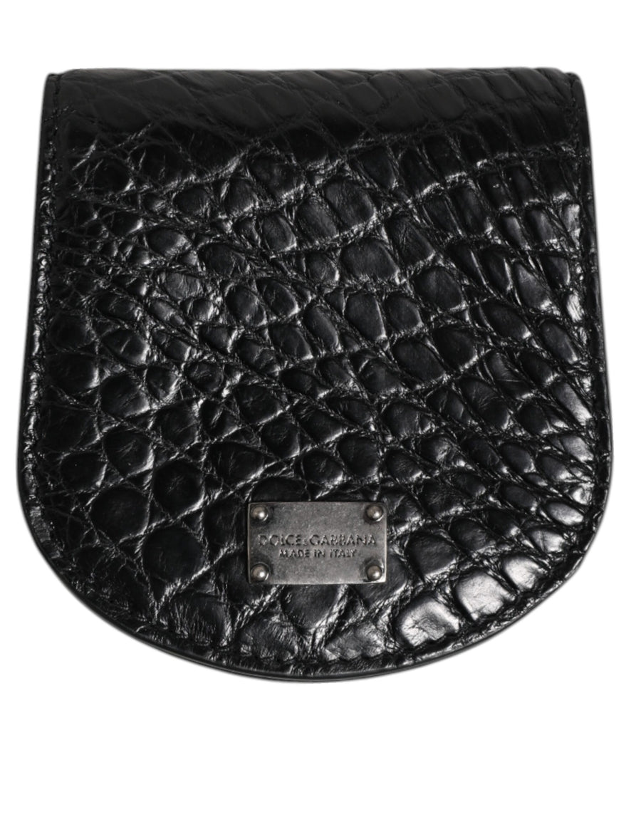 Black Exotic Skin Coin Condom Case Holder Pocket Wallet