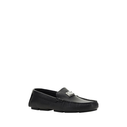 Black Rubber Slip-On Loafers