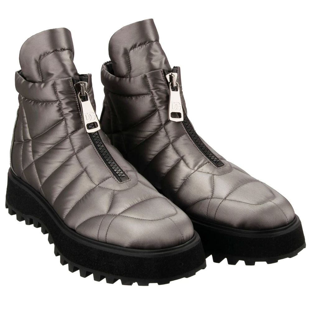 Gray Nylon Men Boot