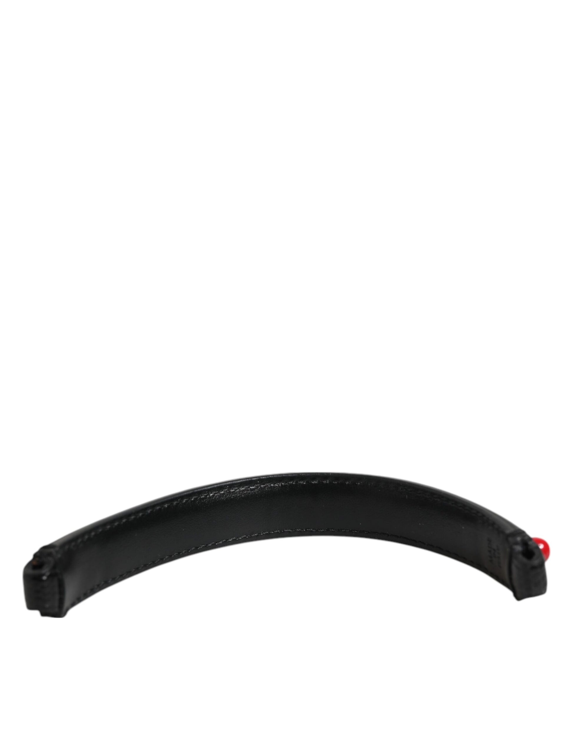 Black Embellished Leather Bag Handle Women Shoulder Strap