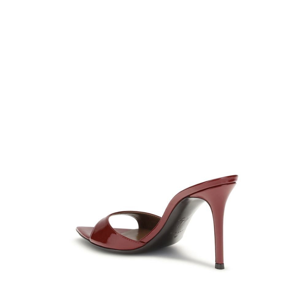Bordeaux Leather Stiletto Heel Sandals