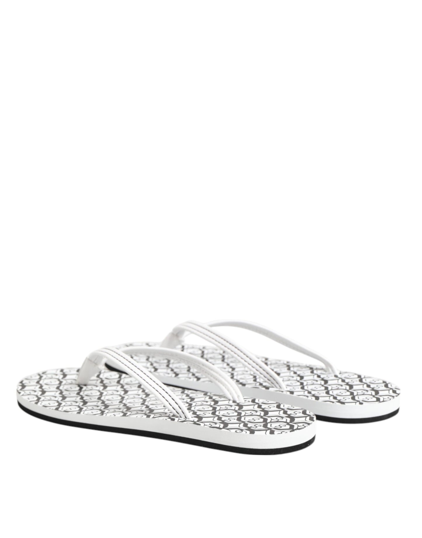 Black White Logo Beachwear Flats Slipper Shoes