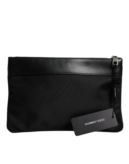 Multicolor Leopard Print Jacquard Logo Plaque Pouch Bag