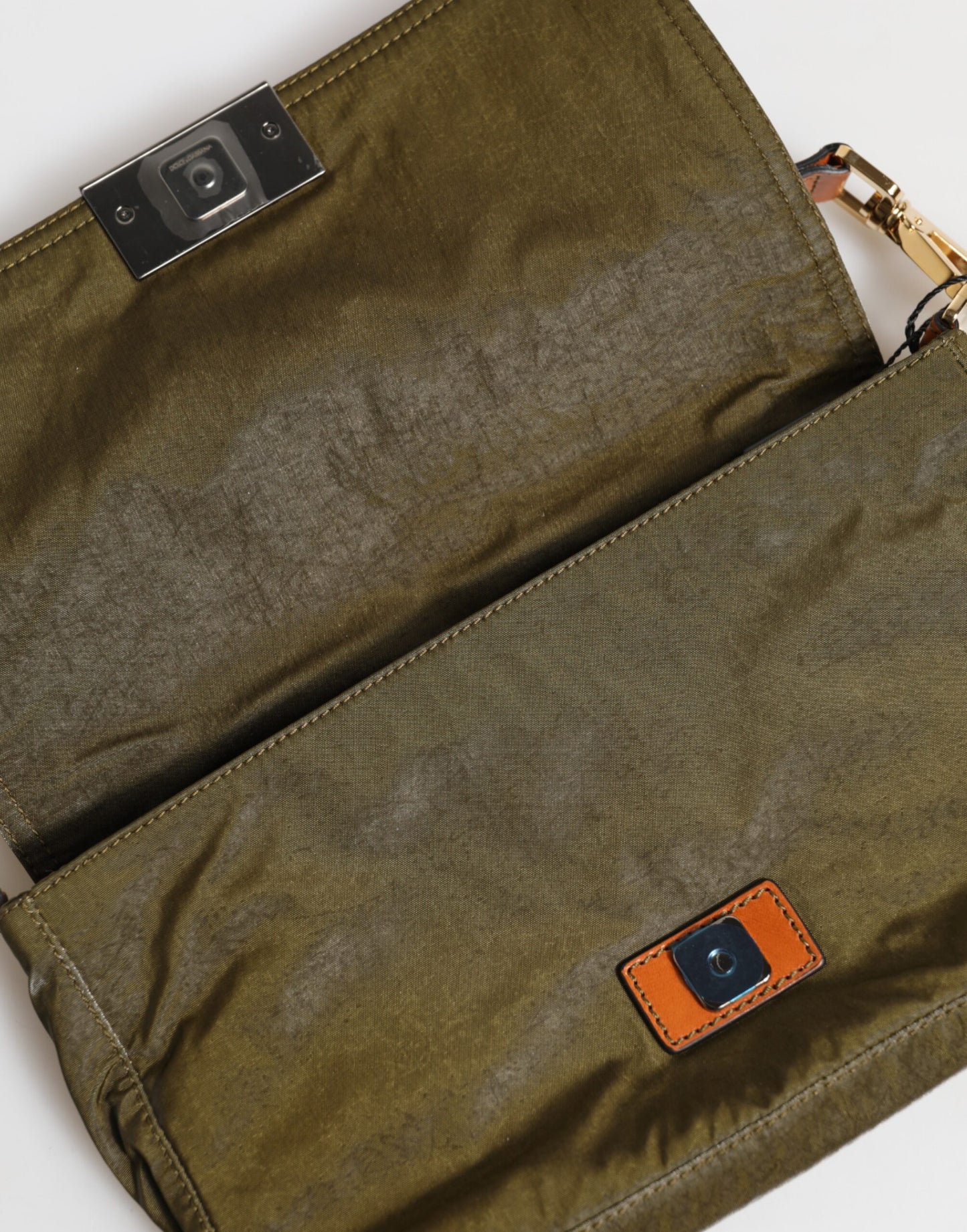 Dark Green Nylon Logo Plaque Shoulder Strap Borse Bag