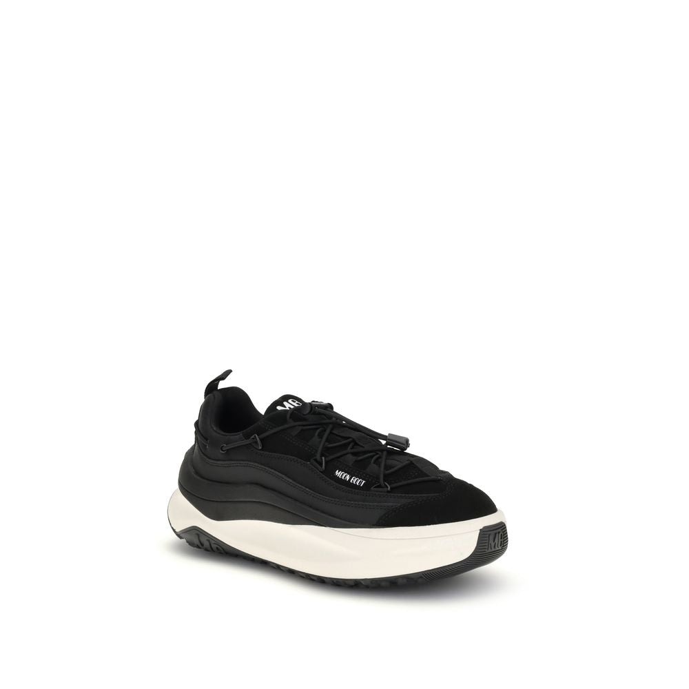 Black Polyester Athletic Sneakers
