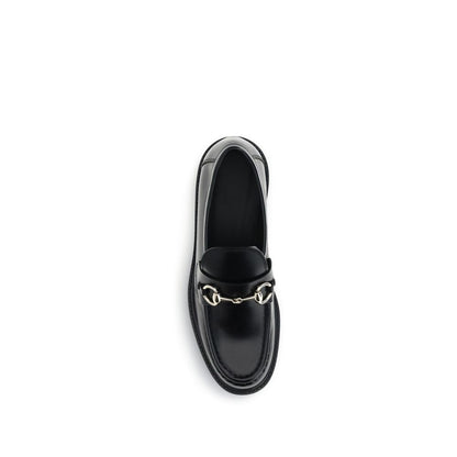 Black Calf Leather Bos Taurus Slip-On Loafers