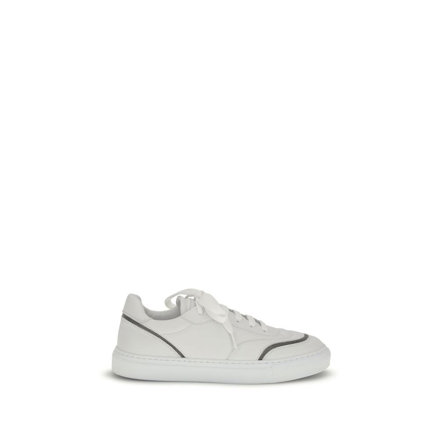 White Calf Leather Bos Taurus Low Top Sneakers