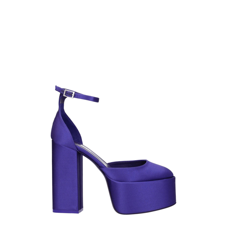 Purple Satin Platform Sandals