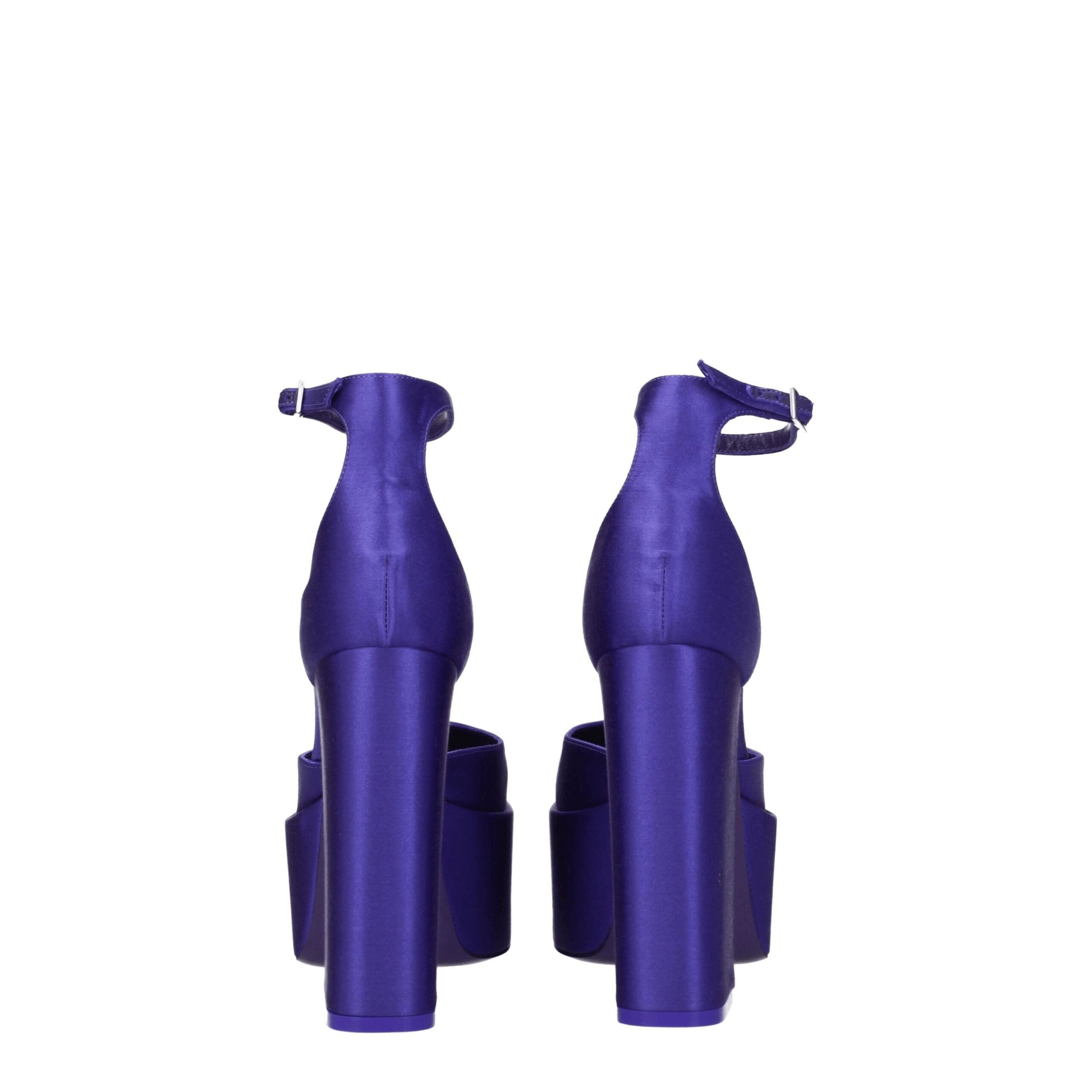 Purple Satin Platform Sandals