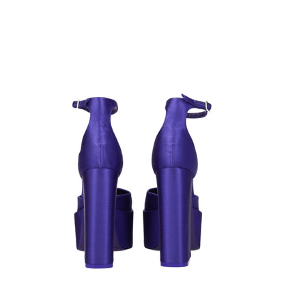 Purple Satin Platform Sandals