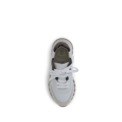 White Leather Athletic Sneakers