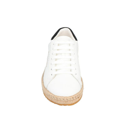 White Calfskin Low Top Sneakers