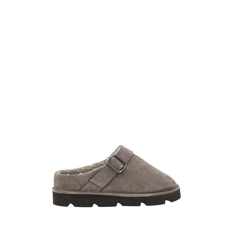 Gray Calf Leather Bos Taurus Clogs
