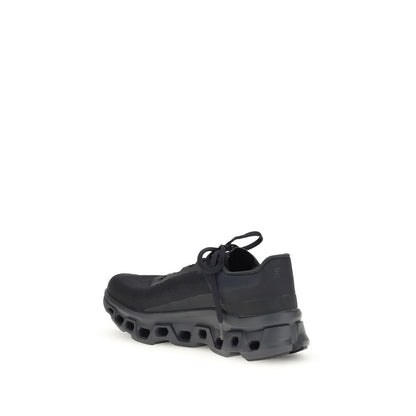 Black Polyester Athletic Sneakers