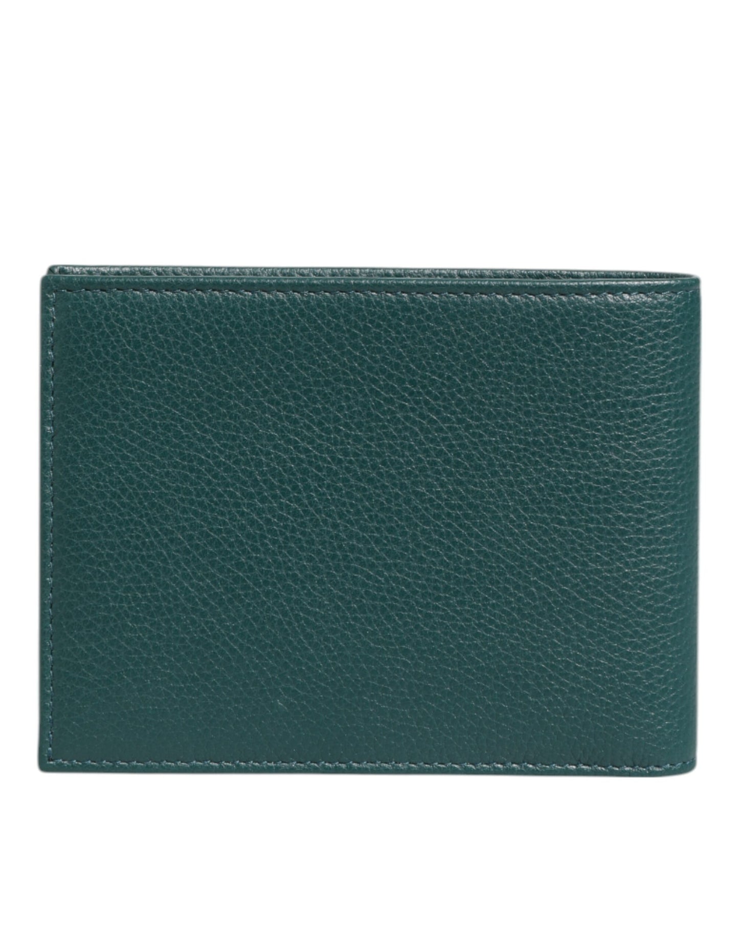 Green Leather DG Logo Plaque Bifold Card Holder Wallet