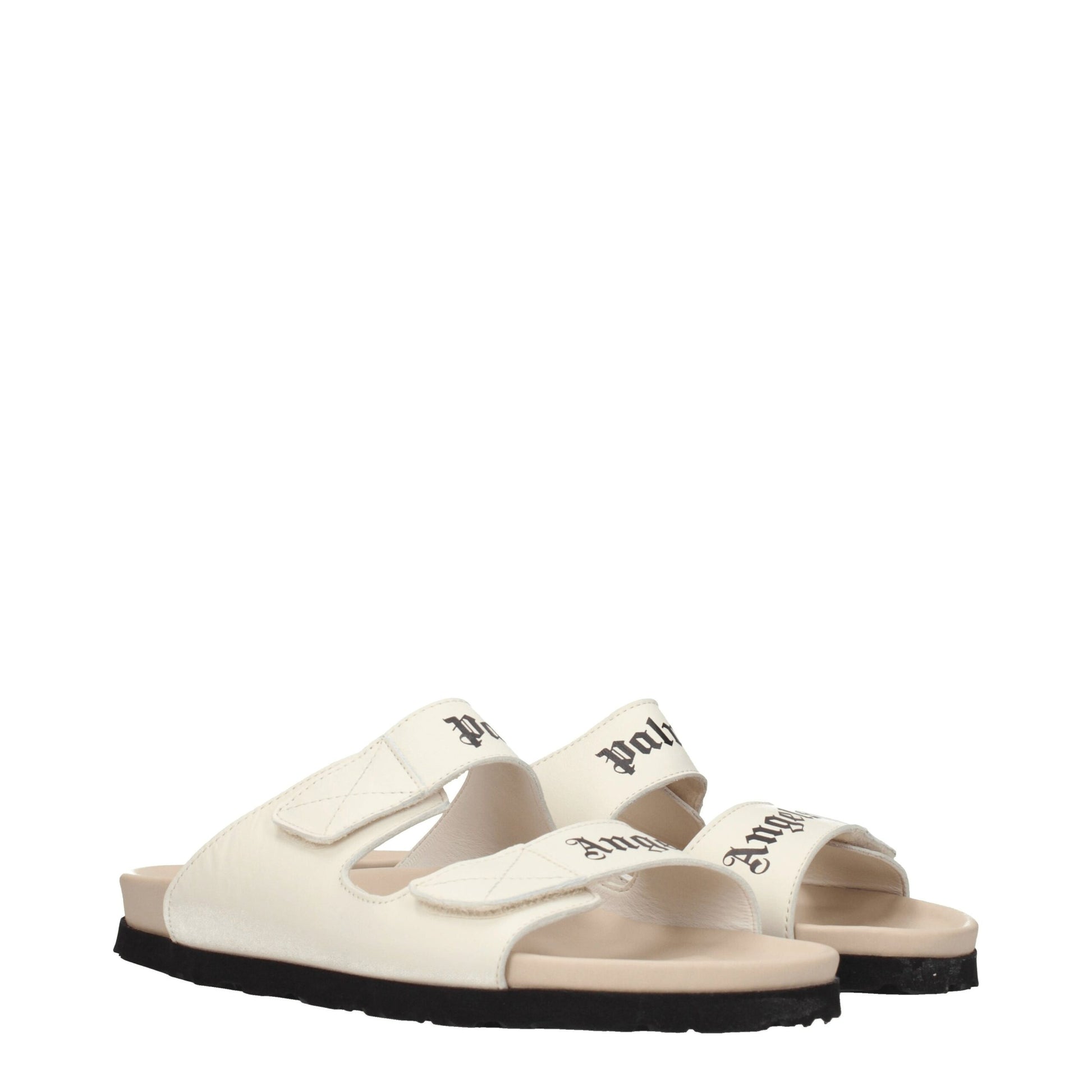 Beige Leather Slippers
