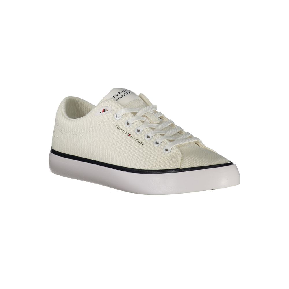 White Polyester Men Sneaker