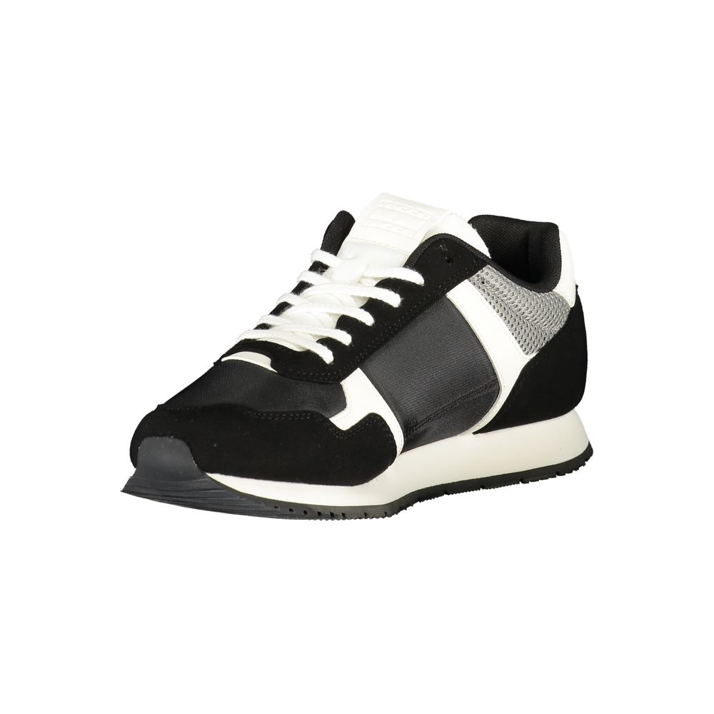 Black Polyester Men Sneaker