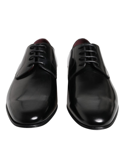Men Dress Black Calfskin Leather Derby Shoes