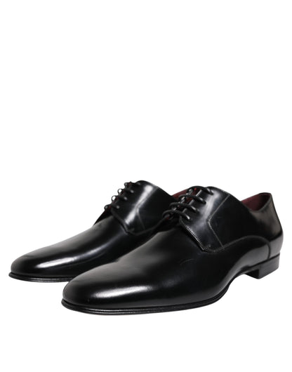 Men Dress Black Calfskin Leather Derby Shoes